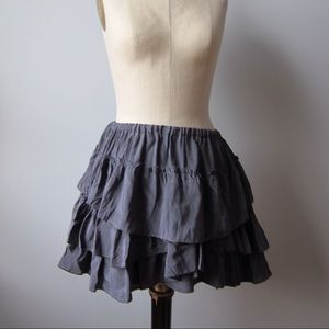 Isabel Marant Tiered Gray Silk Skirt