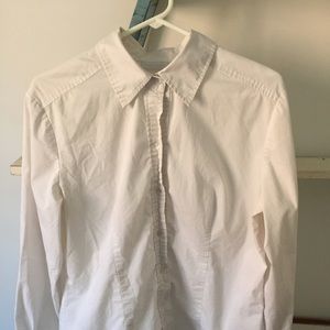 New York and co white stretchy button down