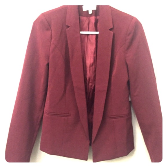 Butgundy Fitted Blazer
