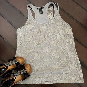 Gray racerback INC top