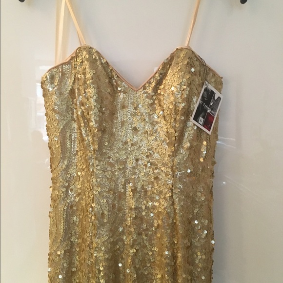 Gold sequined dress