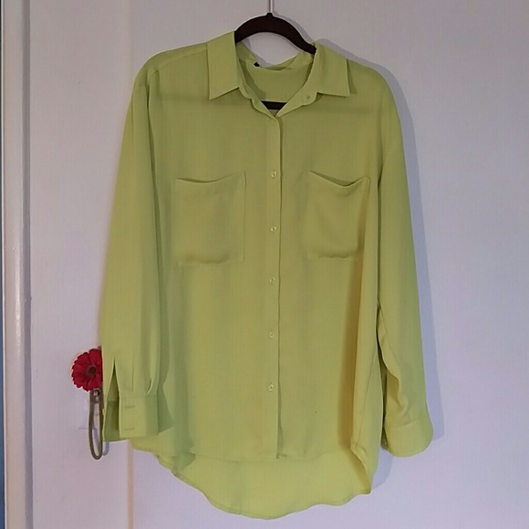 Lime yellow blouse