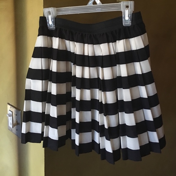 Pleated Black and White Skirt - Picture 2 of 3