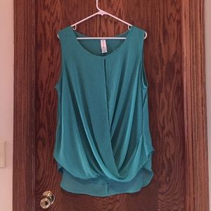 Dark teal layered tank top