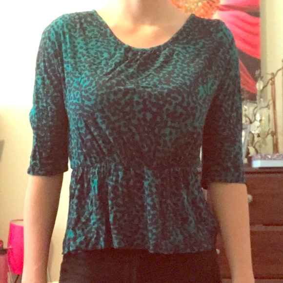 Green and Black Peplum Blouse | Merona
