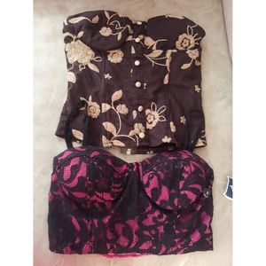 LOT Charlotte Russe crochet bustier crop tops M