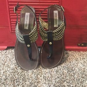 Black with gold accent Steve Madden sandals