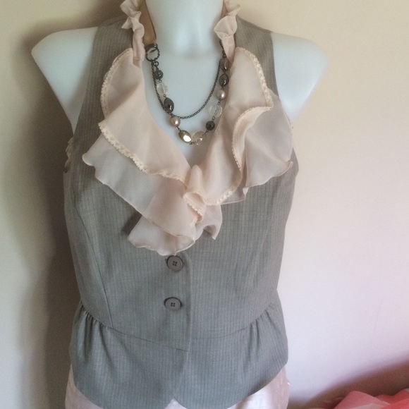 NYC beige vest Sz 8 - Picture 2 of 3