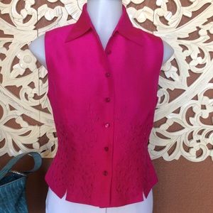 Fuchsia silk top