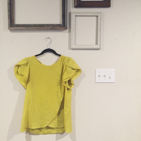 Chartreuse BCBG Tulip Blouse