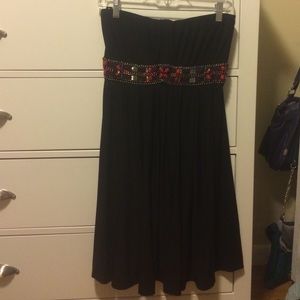Strapless black dress