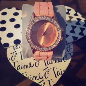 Beautiful coral and rose gold women's watch!