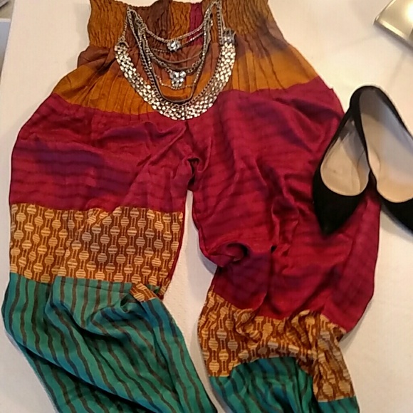 Vintage Style Print Harem Pants