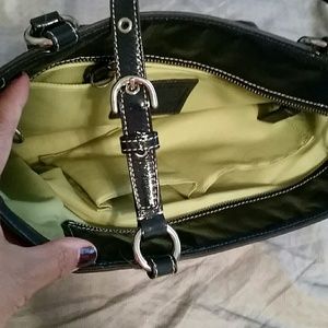 Authentic Navy blue Patent Leather Coach Bag