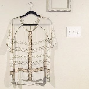 White Beaded Anthropologie Tunic
