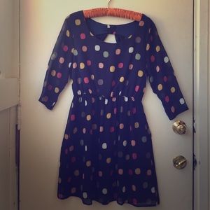 Anthropologie polkadot cocktail dress