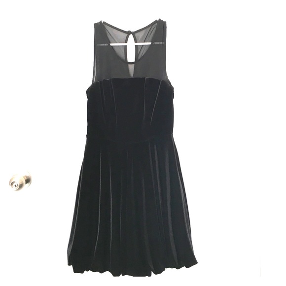 Black velvet bubble dress