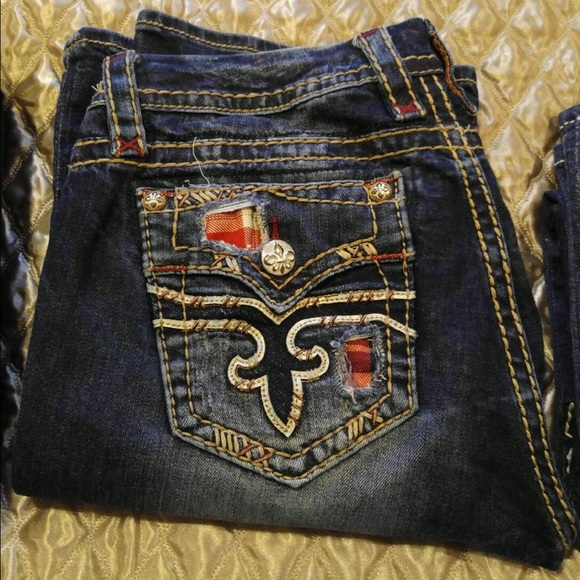 SOLD🔴 PLAID RR JEANS - Picture 4 of 4