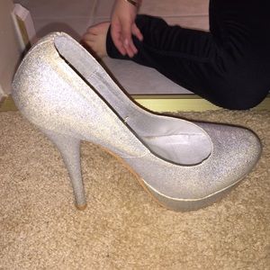 Silver high heel