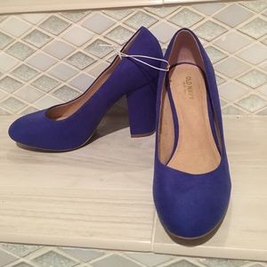Blue suede heels! NEW!