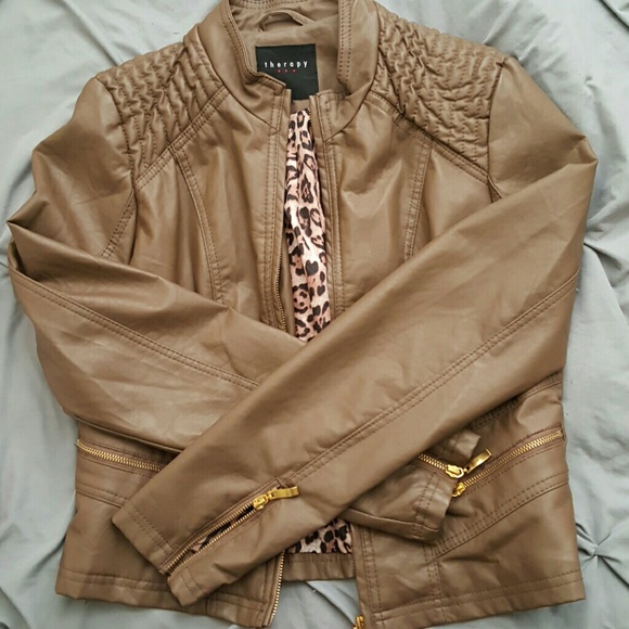 Brown with gold zippers jacket