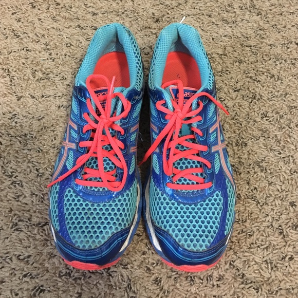 Neon Asics running shoes