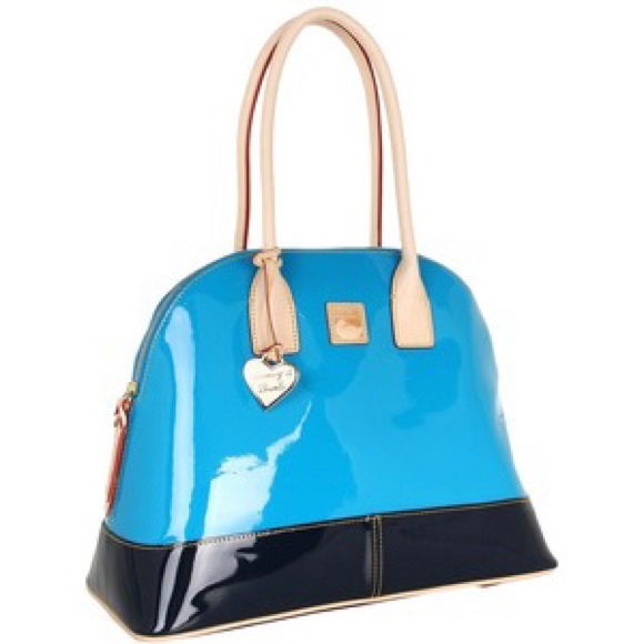 Patent leather domed Dooney Bourke satchel