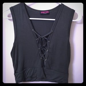 Tie front crop top