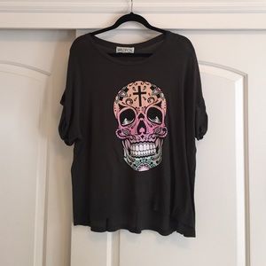 Grey Wildfox Skull Shirt