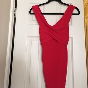 Criss-cross back, red cocktail dress