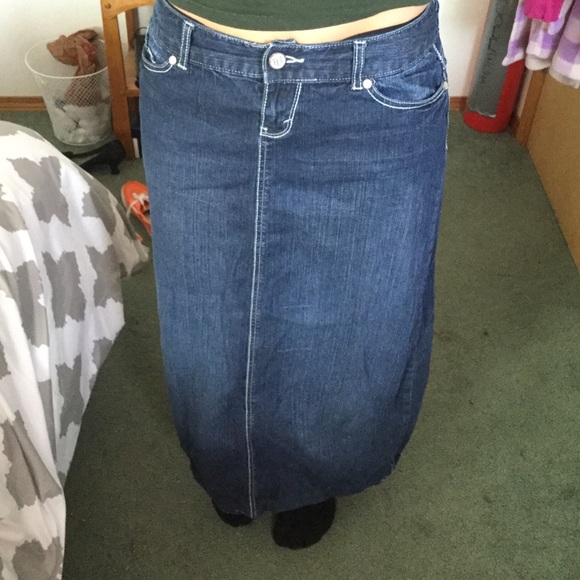 Long Blue Jean Skirt