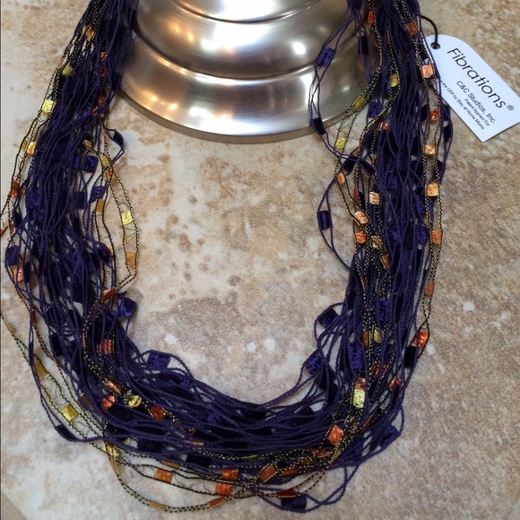 NWT Boho silk/velvet multi-color necklace - Picture 1 of 4