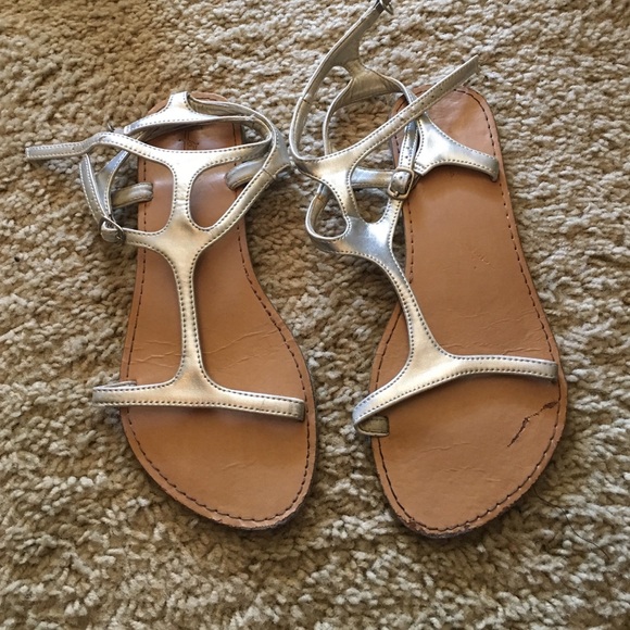 Silver gladiator sandals