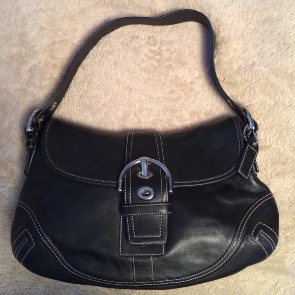 Like new Coach black leather small shoulder bag