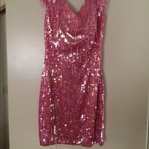 Pink bead and sequined dress