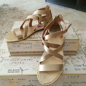 Rampage gold crisscross sandals