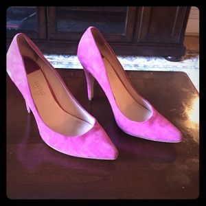 Barneys Hot Pink Suede Pumps