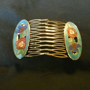 Vintage Cloisonne Hair Combs