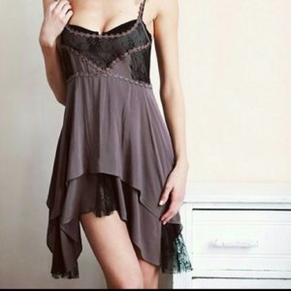 Free People Pieced Lace Slip Dress