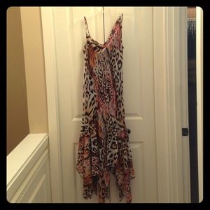 Lapis - animal print cocktail dress. 100% silk.