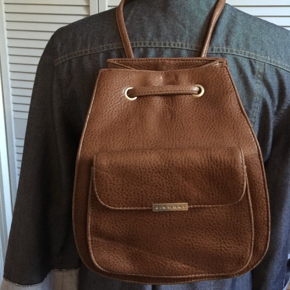 J. Khaki Handbags - J. khaki Brown Pebbled Leather Backpack