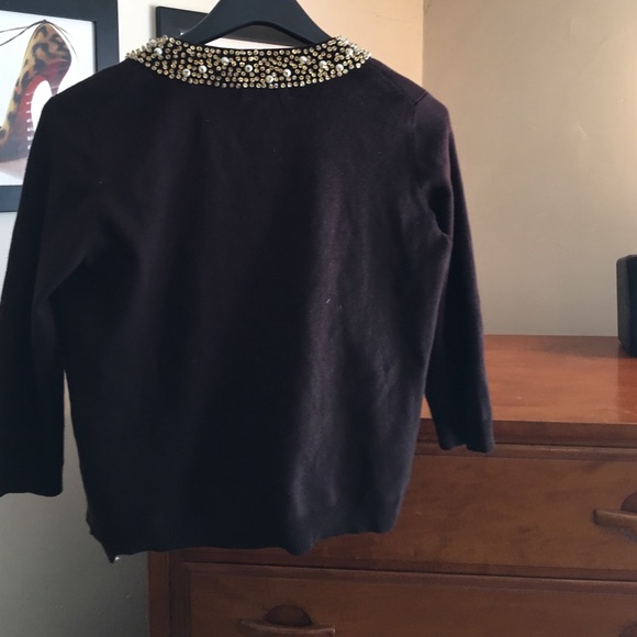 Silk blend, embellished super stretchy sweater. - Picture 2 of 4