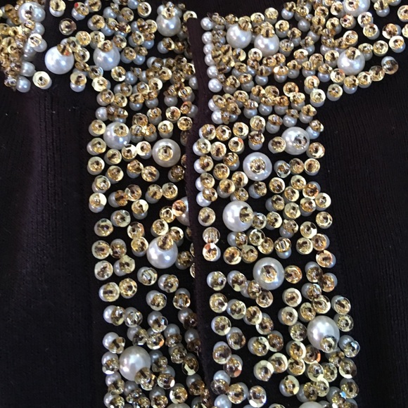 Silk blend, embellished super stretchy sweater. - Picture 4 of 4