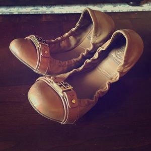 Tory Burch Ambrose Ballet in Royal Tan Mestico