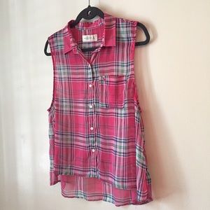 Abercrombie & Fitch Sheer Button Up Blouse