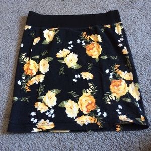 Black and yellow floral skirt