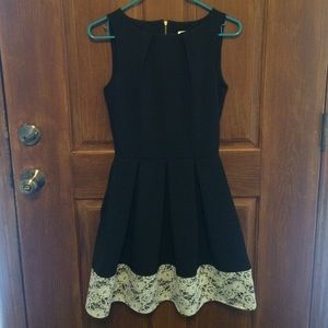 Black dress with a white laced bottom
