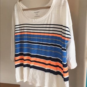 Three quarter sleeve striped shirt