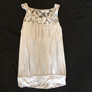 NWOT Open back, lace top.
