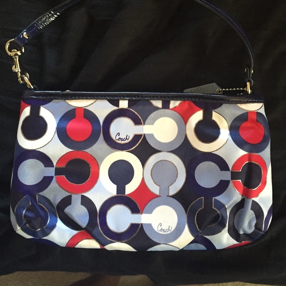 Multicolored coach wristlet new with the tag